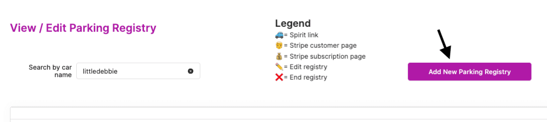 Detailed screenshot of getaround add new parking registry